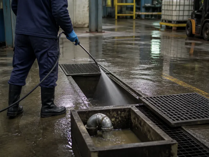 Limpieza industrial de canaletas y separadores en una nave de Valencia